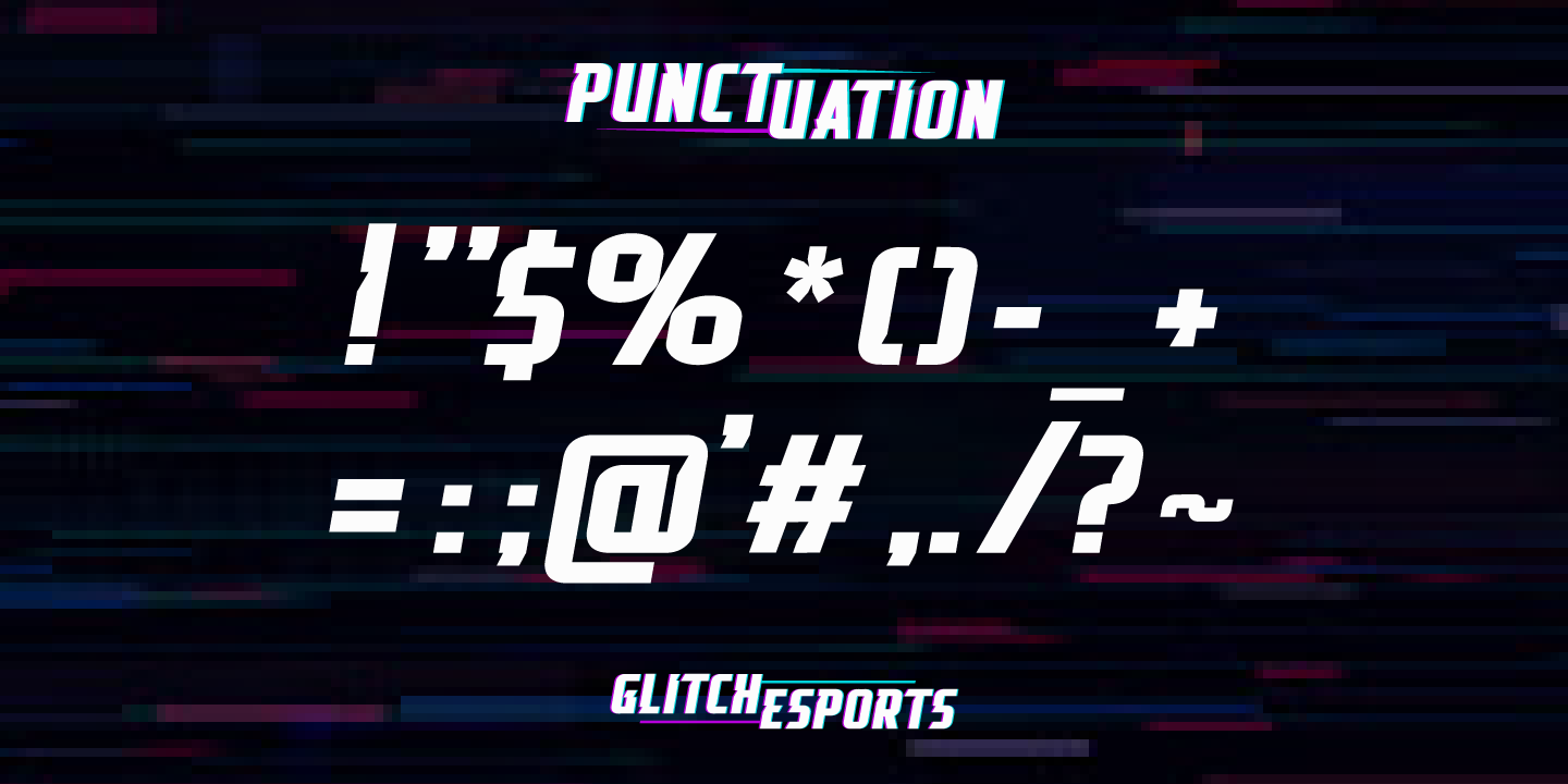 Example font Glitch Esports #3